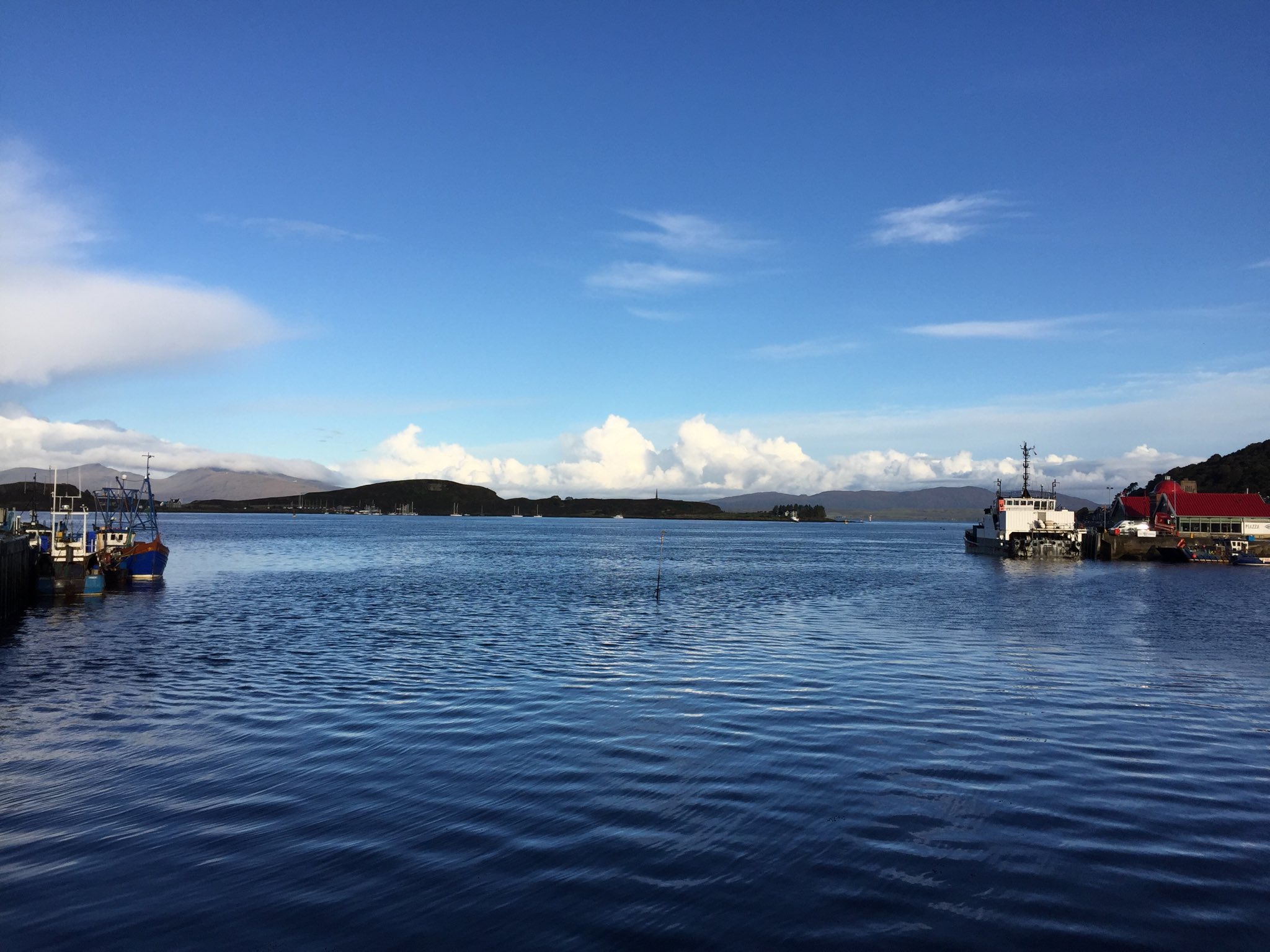 Sunny view of Oban across water - picture taken by Carol Robinson
