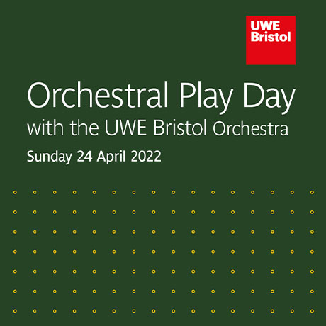Orchestral Play Day text on green background