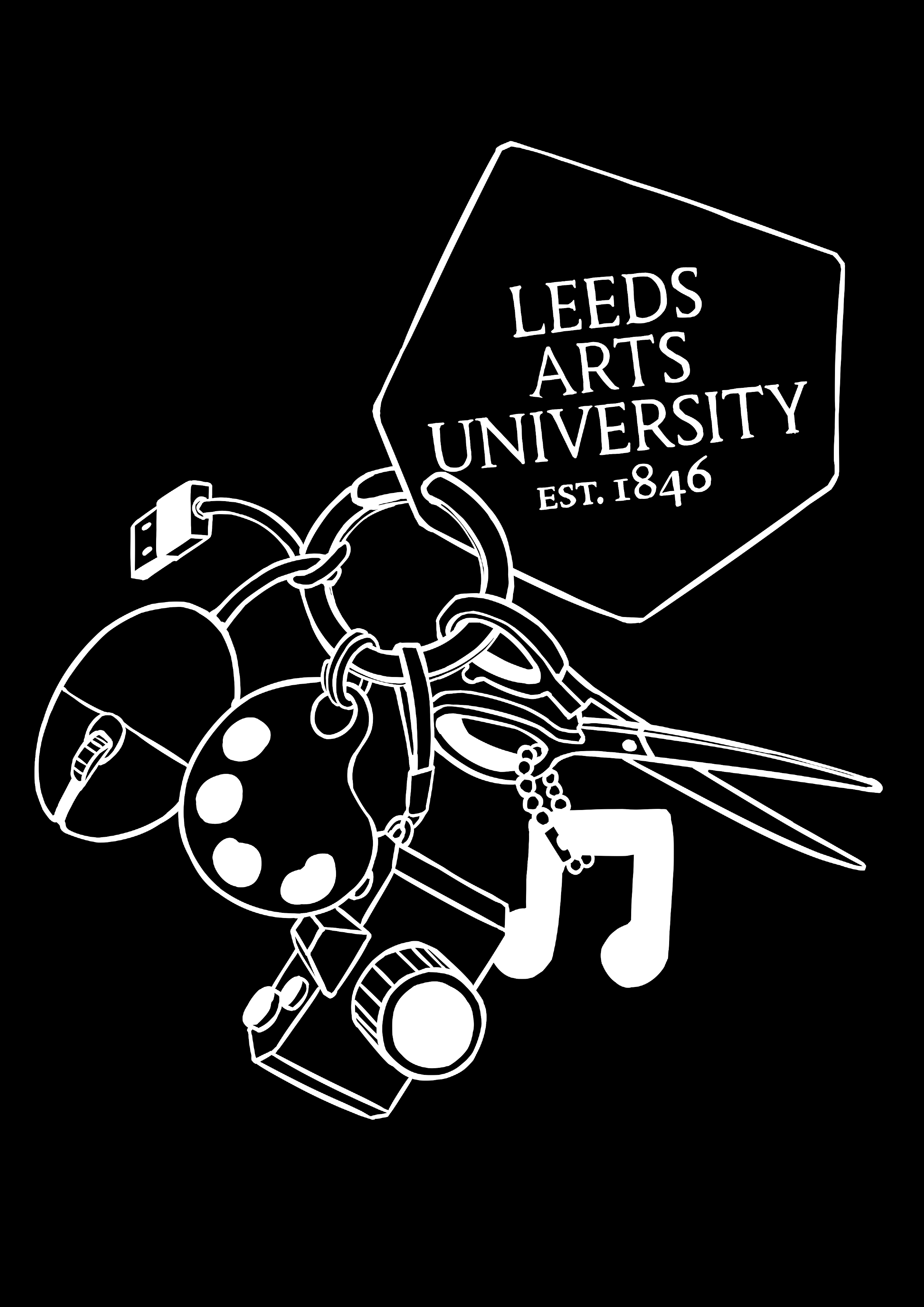 Leeds Arts University T-Shirt: Black