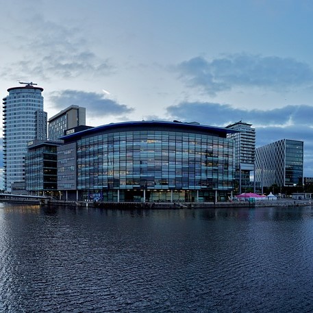 Photograph of Manchester buildings and river