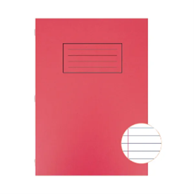 A4 Exercise Book - Ruled with margin - Red