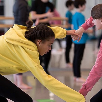 Young children dancing
