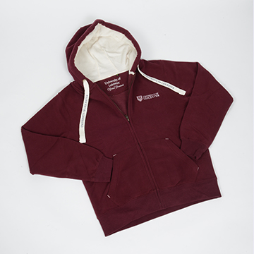 University of Leicester Zipped Hoodie - Burgundy