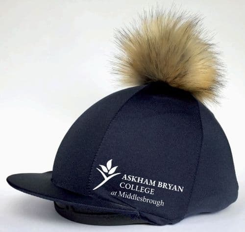 Navy Hat With Fur Pompom