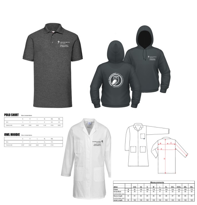 Polo, hoodie and lab coat