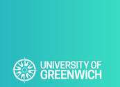 compass and words university of Greenwich with turquoise background