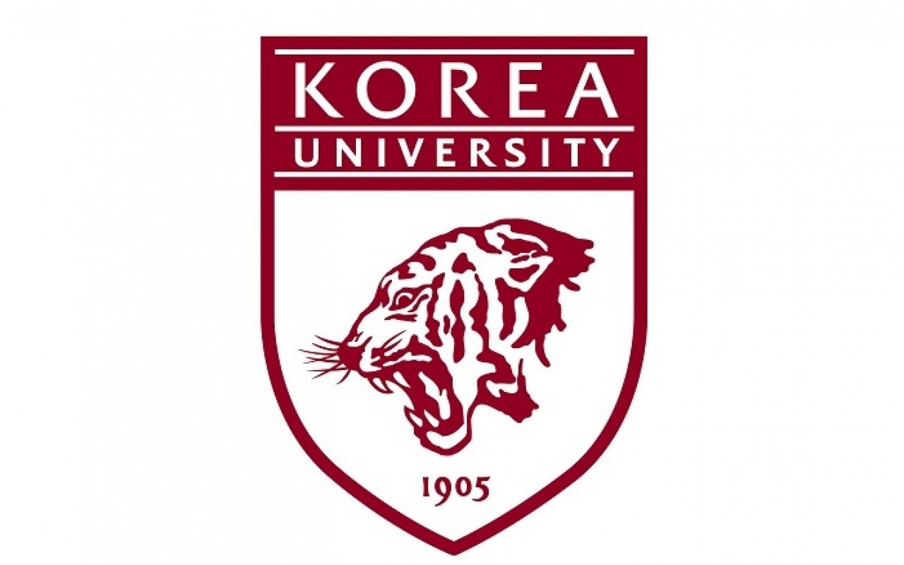 Burgandy Korea University logo with tiger roaring