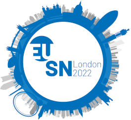 London Sky line in a circle in blue and grey with a EUSN logo inside on a white background