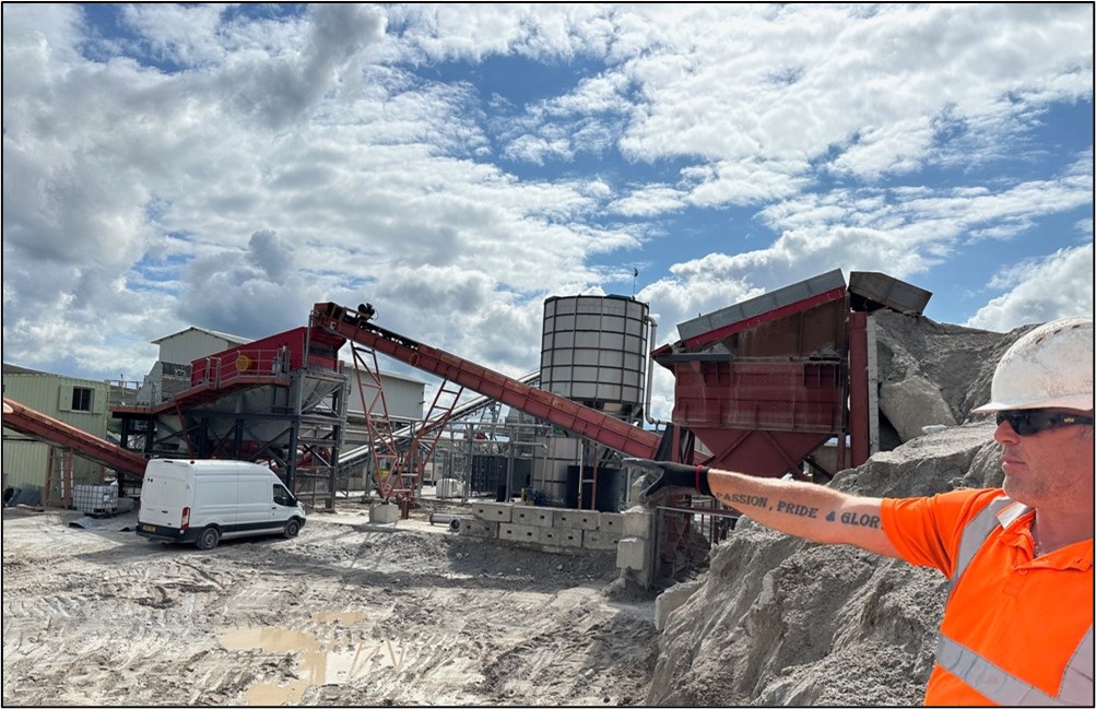 Builder in high-vis on building site