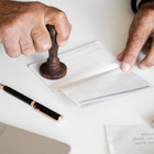 Document being stamped