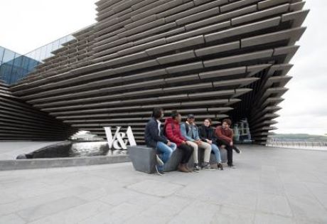people sitting in front of V&A Dundee