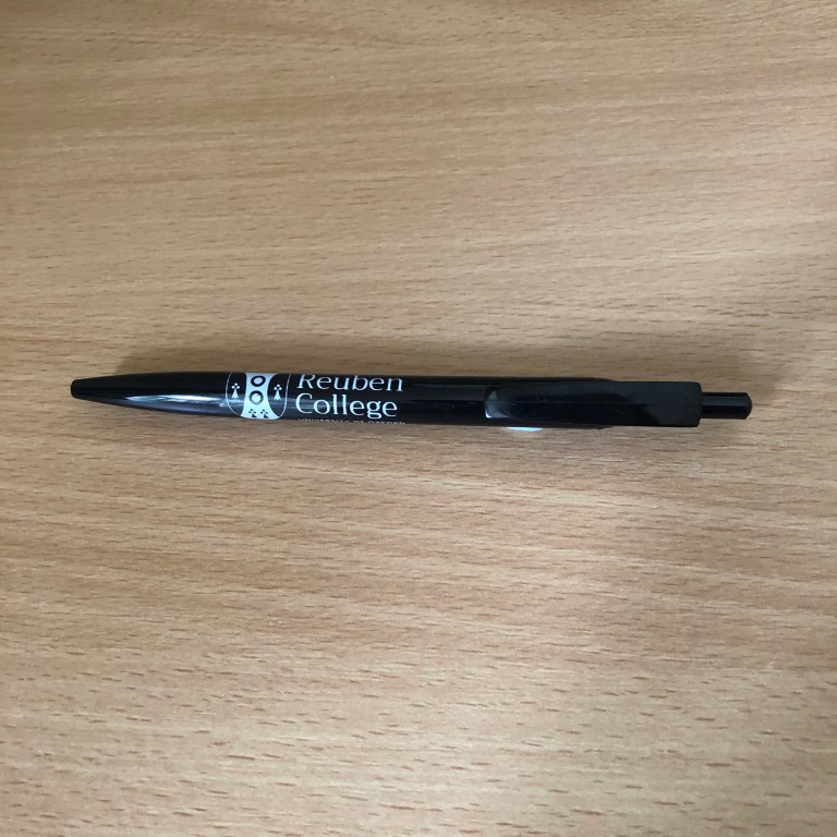Photo of Pen - Black pen with white Reuben College logo