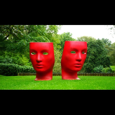 Sculpture 2 red faces