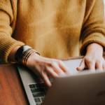 Person working on a laptop