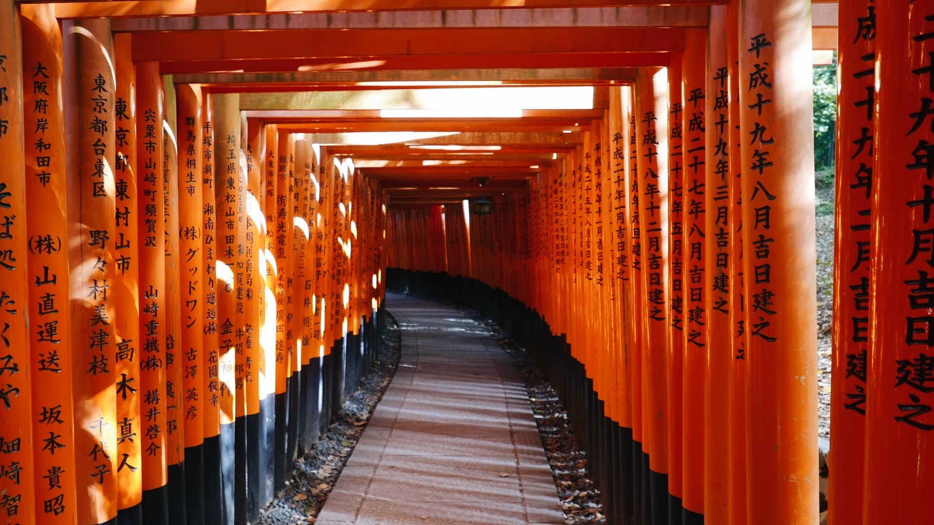 Interior of shrine located in Kyoto
