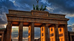 Sunset over the Brandenburg Gate