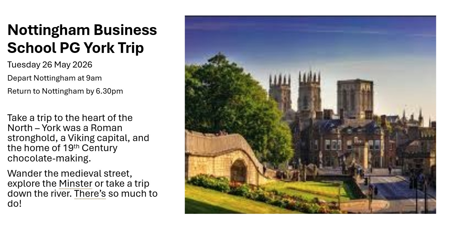 NBS Postgraduate Trip to York - 26th May 2026