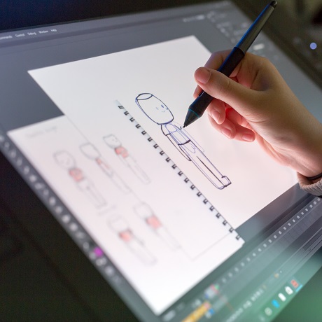 Animation drawing on a WACOM tablet