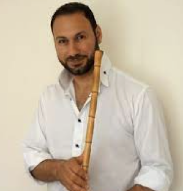 Louai Alhenawi pictured with his ney flute