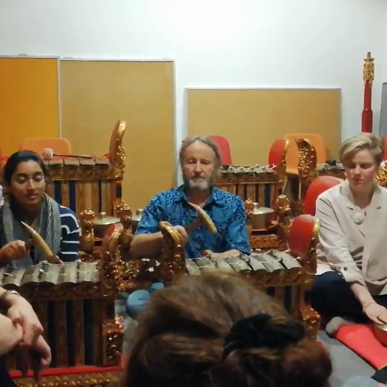 Andy Channing teaching Balinese Gamelan