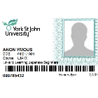 York St John University Student ID Card