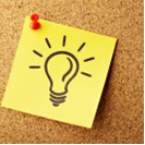 A picture of a post it note with a lightbulb on it