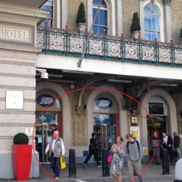 Outside Charing Cross Railway Station