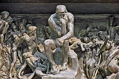 The Thinker in The Gates of Hell at the Musée Rodin